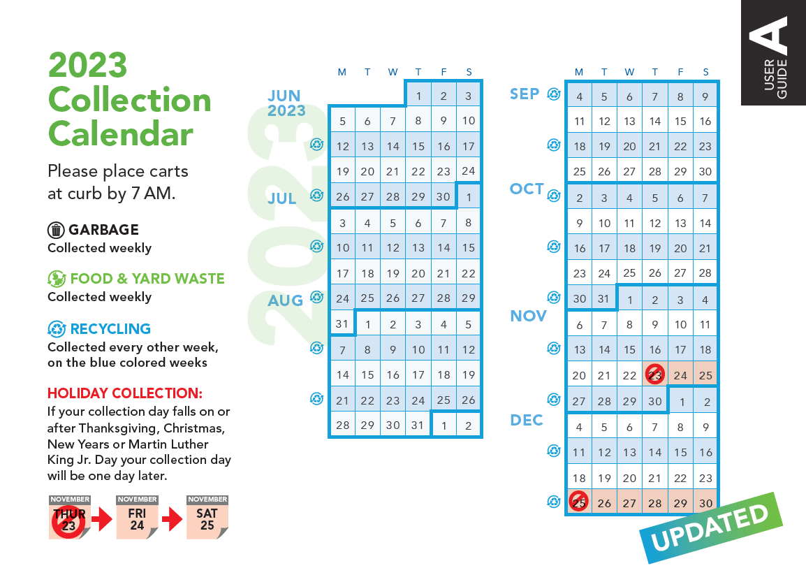 Calendar Correction - No Changes to Recycling Service Week - Recology