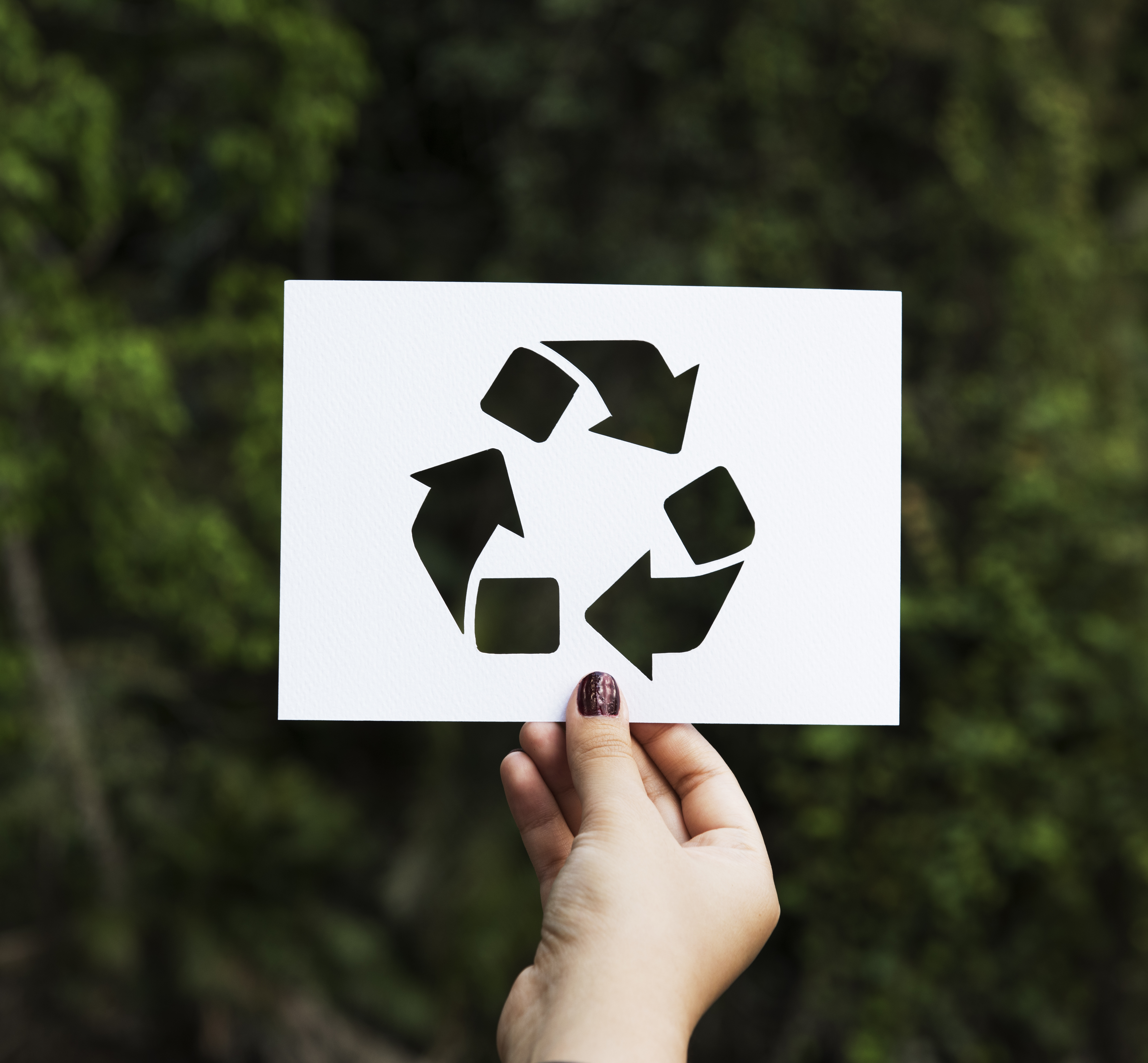 Hand Hold Recycle Sign Paper Carving Recology