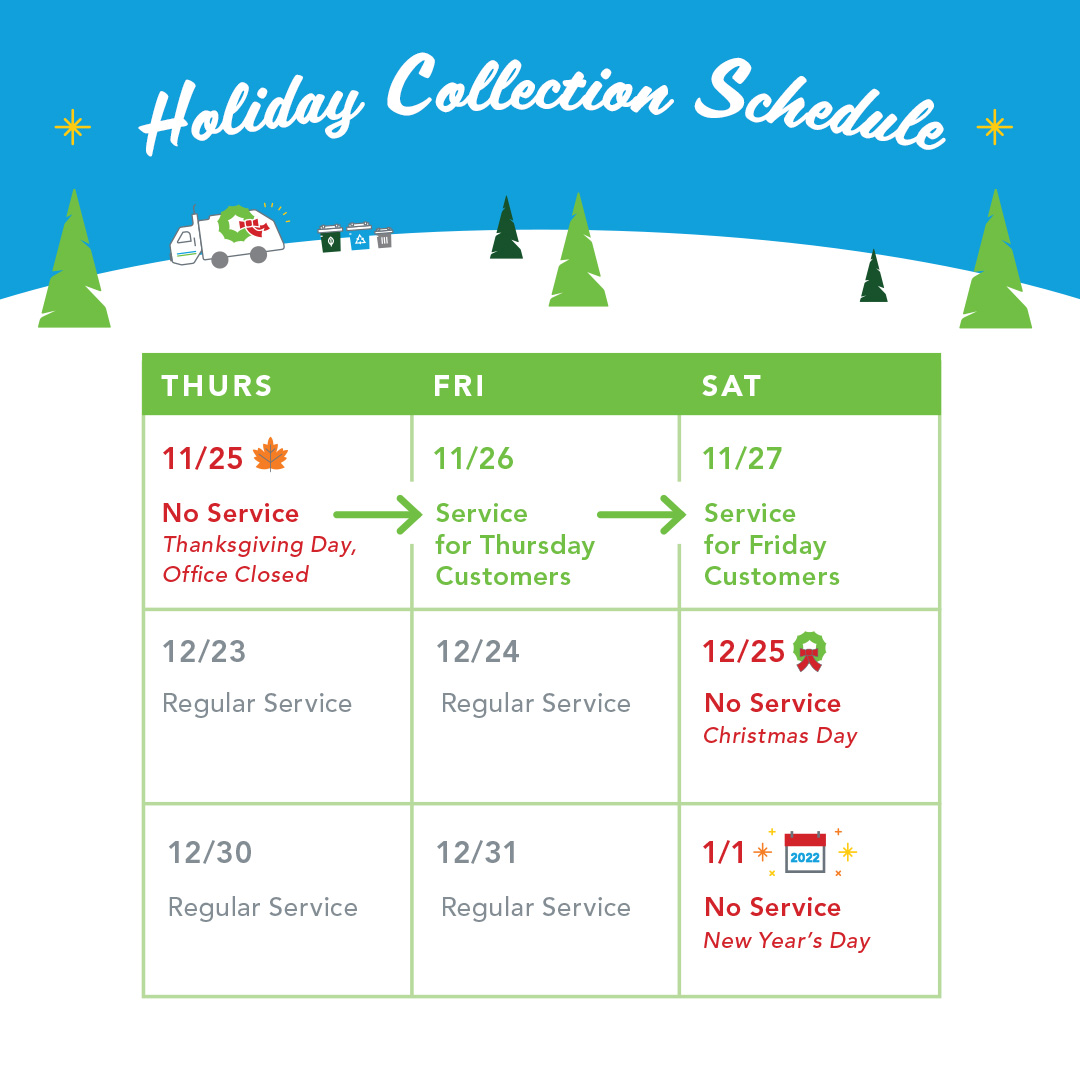 Holiday Collection Schedule Recology South Valley