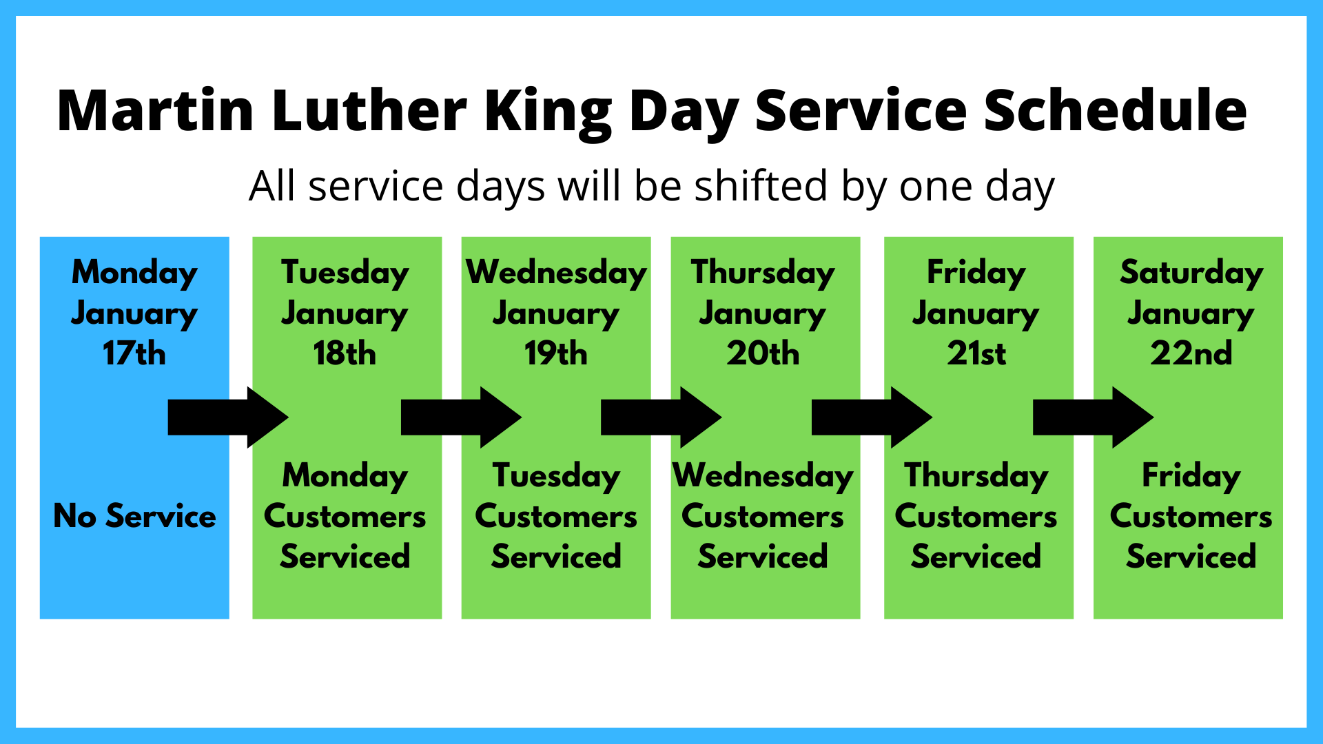 Martin Luther King Day Service Schedule - Recology