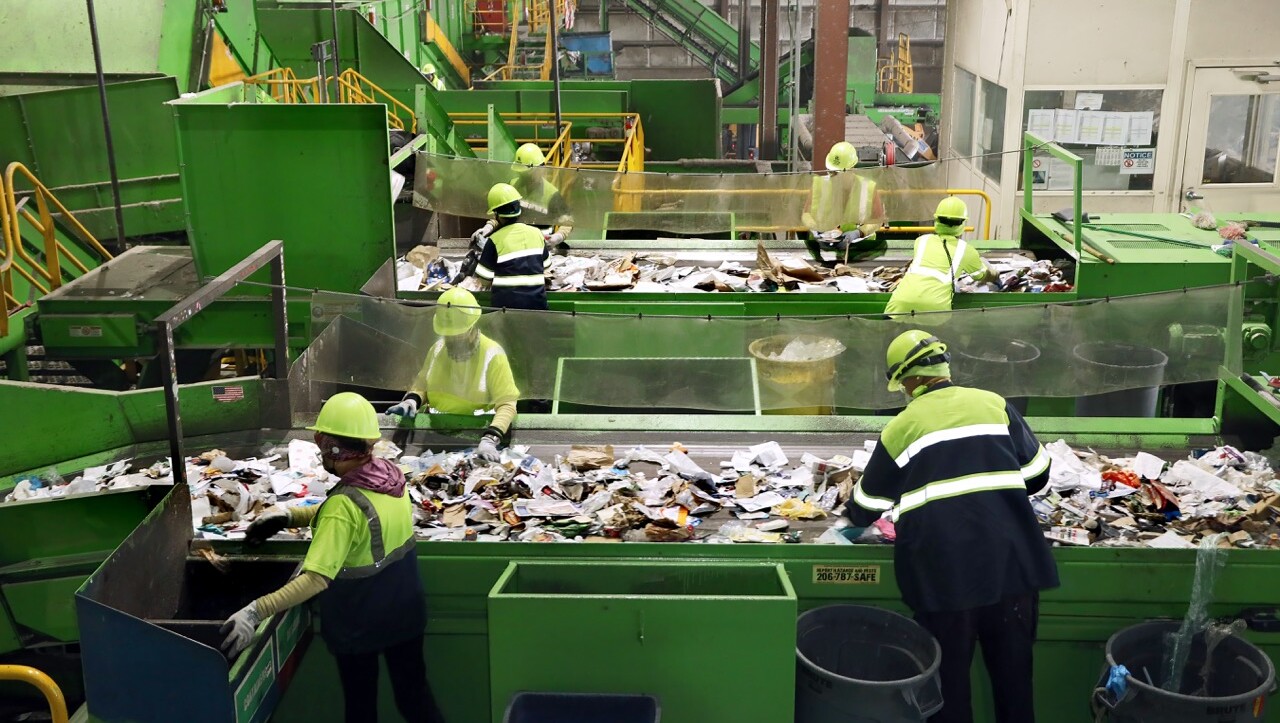 Sorters in a recycling facility
