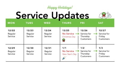 Holiday Season Collection Schedule Image